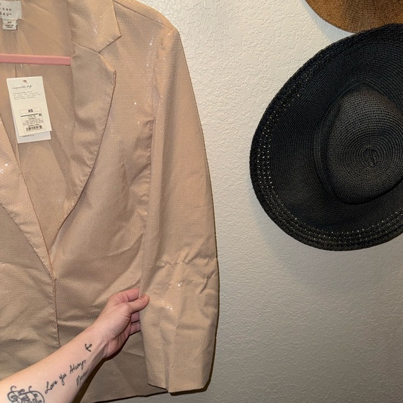 Beige Sequin Blazer - Picture 7 of 7